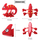 2 Pcs Yellow Interactive Plush Chameleon Dog Toy