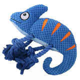 2 Pcs Blue Interactive Plush Chameleon Dog Toy