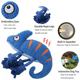 2 Pcs Blue Interactive Plush Chameleon Dog Toy