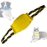Yellow Durable Dog Tug Toy Interactive Bite Pillow