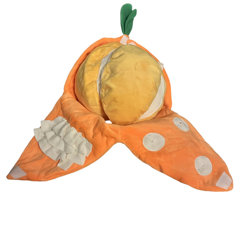 Plush Orange Squeaky Fruit Chew Toy for Small Dogs & Puppies