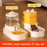 Yellow Automatic Pet Feeder and Water Dispenser Set