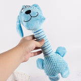 2-Piece Blue Long Neck Plush Dog Interactive Chew Toy