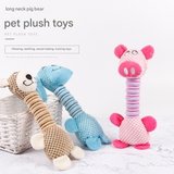 2-Piece Blue Long Neck Plush Dog Interactive Chew Toy