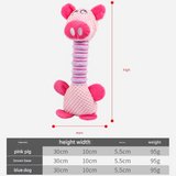 2-Piece Pink Long Neck Plush Dog Interactive Chew Toy