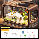 Brown Modern Desktop Aquarium & Turtle Tank
