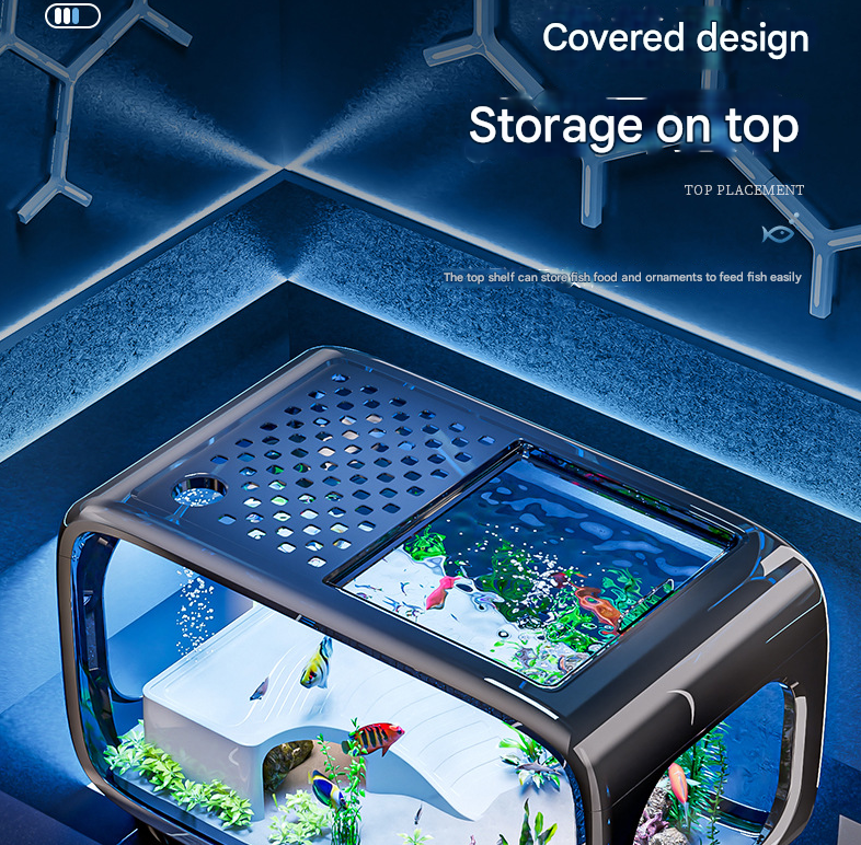 Brown Modern Desktop Aquarium & Turtle Tank