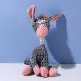 Grey donkey Cuddly Squeaky Dog Chew Toy