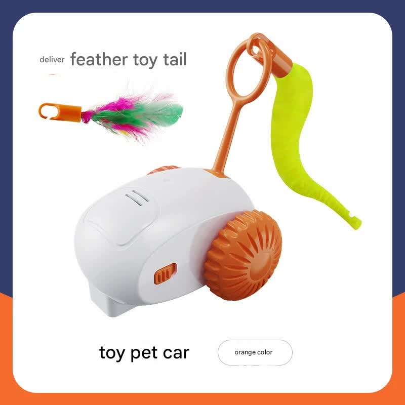 Interactive Smart Cat Toy Car - USB Rechargeable (orange)