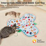 Yellow Interactive Cat Toys Rechargeable, Moving Concealed Feathers, Real Mouse Squeaky, Touch Activated Cat Kitten