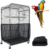 L Black Large Bird Cage Seed Catcher Net Cover