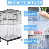 S White Large Bird Cage Seed Catcher Net Cover