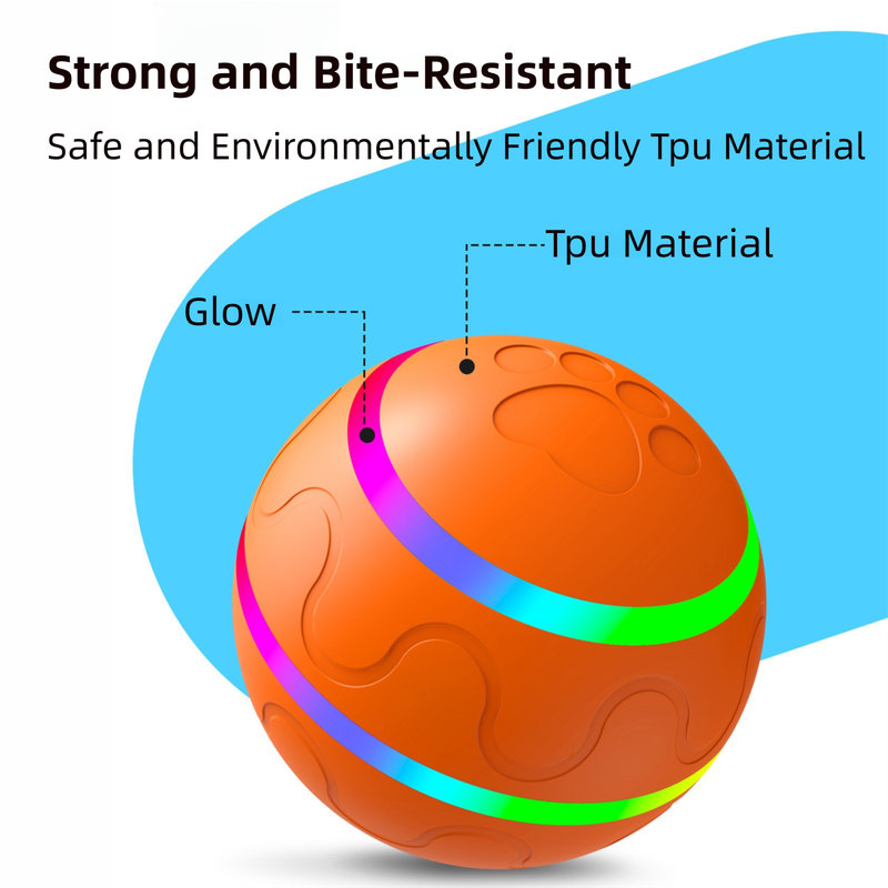 Orange Durable TPU Smart Interactive Electric Pet Toy Ball