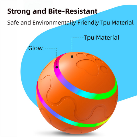 Orange Durable TPU Smart Interactive Electric Pet Toy Ball