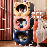 Pink Cute Cat-Themed Stackable Storage Bin