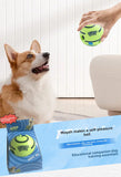 2 Pack Interactive Dog Giggle Ball Set Green Wobble Sound Toy & White Glow in the Dark Luminous Ball