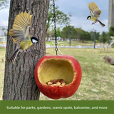 Realistic Apple Shaped Bird Feeder Creative Ornament