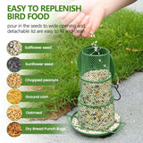 Metal Hanging Bird Feeder 3-Tier Mesh Design Weatherproof Outdoor Wild Bird