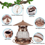 Fine mesh strainer + 3 water cups + lids Whimsical Cat Shaped Metal Bird Feeder