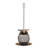 Whimsical Owl-Shaped Hanging Metal Bird Feeder