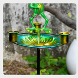 Decorative Metal Frog Bird Feeder
