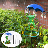 Decorative Metal Frog Bird Feeder