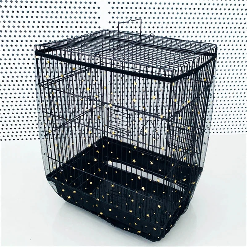 XXL Black Star Large Bird Cage Seed Catcher Net Cover