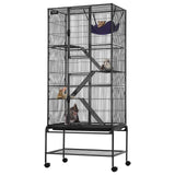 VEVOR 69" 4-Tier Metal Rolling Ferret Cage with Tray 3 Ramps