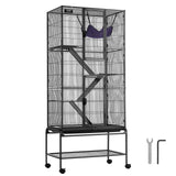 VEVOR 69" 4-Tier Metal Rolling Ferret Cage with Tray 3 Ramps