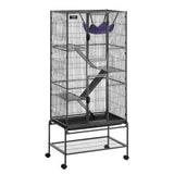 VEVOR 69" 4-Tier Metal Rolling Ferret Cage with Tray 3 Ramps