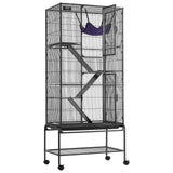 VEVOR 69" 4-Tier Metal Rolling Ferret Cage with Tray 3 Ramps