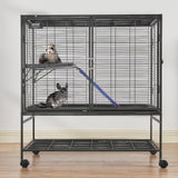 VEVOR 39" 2-Tier Metal Rolling Ferret Cage with Tray and Ramp