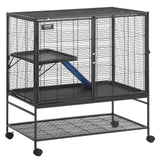 VEVOR 39" 2-Tier Metal Rolling Ferret Cage with Tray and Ramp
