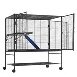 VEVOR 39" 2-Tier Metal Rolling Ferret Cage with Tray and Ramp