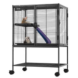 VEVOR 34" 2-Tier Metal Rolling Ferret Cage with Tray and Ramp