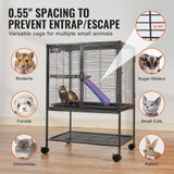 VEVOR 34" 2-Tier Metal Rolling Ferret Cage with Tray and Ramp
