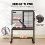 VEVOR 34" 2-Tier Metal Rolling Ferret Cage with Tray and Ramp