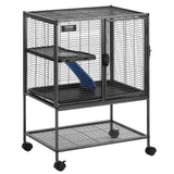 VEVOR 34" 2-Tier Metal Rolling Ferret Cage with Tray and Ramp