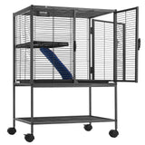VEVOR 34" 2-Tier Metal Rolling Ferret Cage with Tray and Ramp