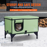 VEVOR Elevated Heated Cat House - Green (Large)