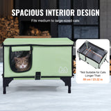 VEVOR Elevated Heated Cat House - Green (Large)