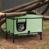 VEVOR Elevated Heated Cat House - Green (Large)
